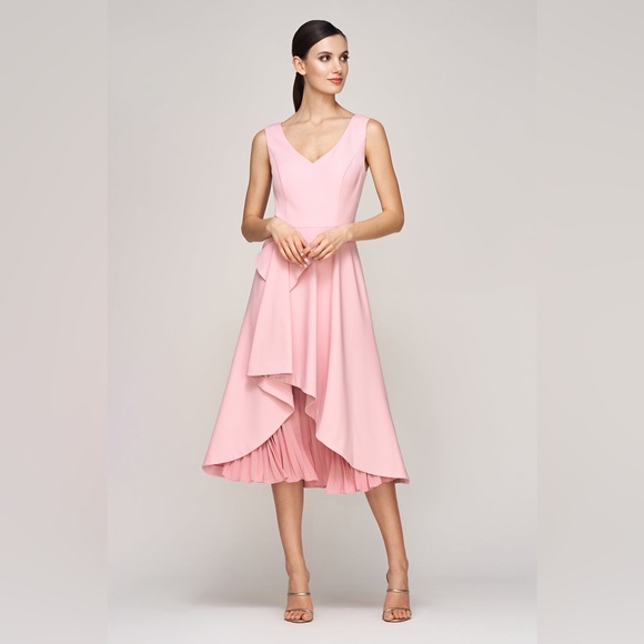 NWT Kay Unger Pink BEGONIA MIDI DRESS size